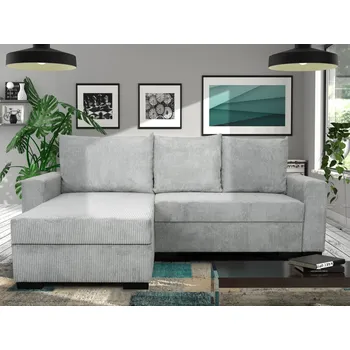 Sedací souprava Rohová sedací souprava Soria, světle šedá strukturovaná látka