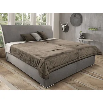 Postel Postel Monte 160x200 cm, béžová tkanina/deka/polštáře