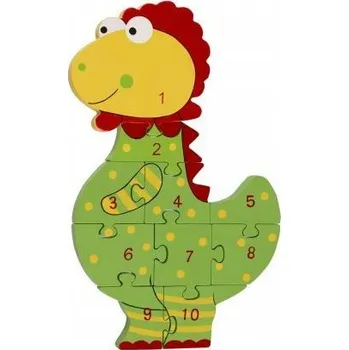 Dřevěné puzzle Puzzle s čísly - Dinosaurus