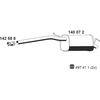 Výfukový systém Zadní tlumič výfuku ERNST 140072