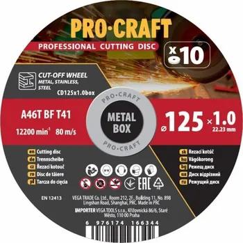 Řezný kotouč Řezné kotouče 10ks Procraft CD125x1.0b