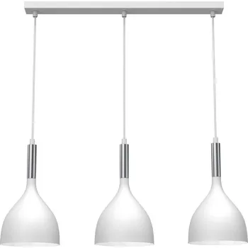 Lustr na lanku NOAK 3xE27/15W/230V bílá/chrom