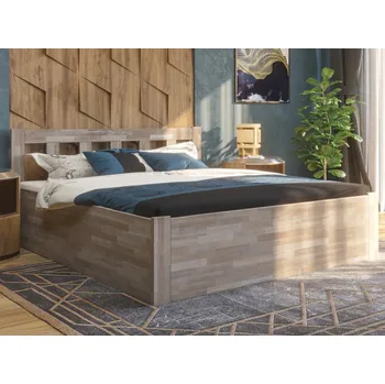 Postel Postel s úložným prostorem Tema Box 180x200 cm, šedý buk