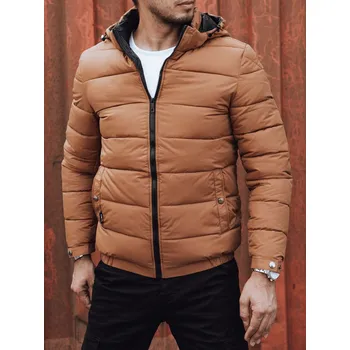 Pánský zimní kabát Pánská bunda zimní prošívaná s kapucí TX4829 Barva: Světle Hnědá, Velikost: 2XL