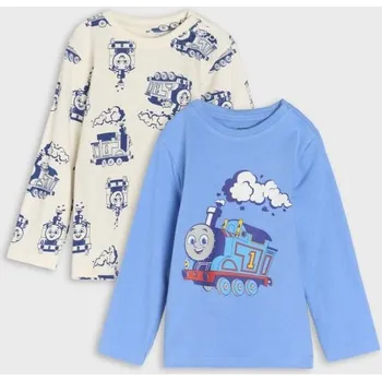 Dětská móda Sinsay - Tričko s dlouhými rukávy Thomas & Friends 2 pack - světle modrá - 020BZ-50X - 020BZ-50X-80-1