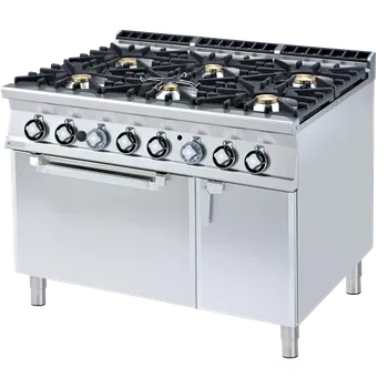 Sporák Sporák kombinovaný se statickou elektrickou troubou GN 2/1 - 6x hořák | RM - CF6-912GEV