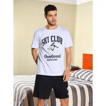 Pánské kalhoty Sinsay - Dvoudílná pyžamová souprava - šedá - 188CG-09M - 188CG-09M-XS