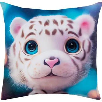 Dekorativní polštářek Dětský dekorační polštář Zvířecí mláďátko tygr, 35x35 cm