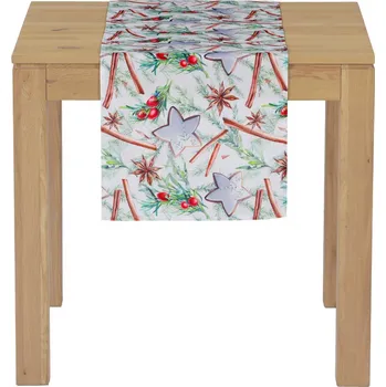 ubrus Vánoční běhoun na stůl Perníčky a skořice, 150x40 cm