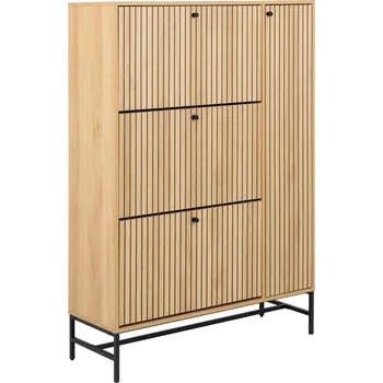 Botník Botník Albany, rám dub melamin, 98,7x35x140,4 cm,