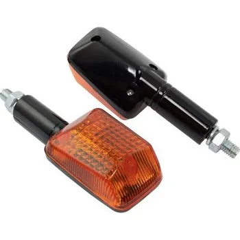 Osvětlení pro motocykl Bike It Mini blinkry s černým tělem, žlutým sklem a dlouhou nohou