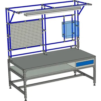 Dílenský stůl Dílenský stůl z hlinikových profilů s nástavbou