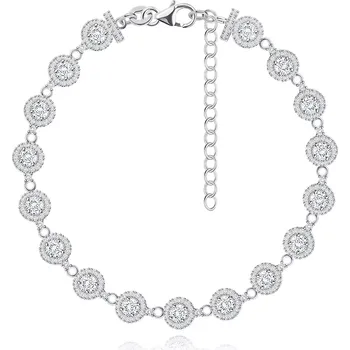 Náramek Náramek ze stříbra 925 - čiré zirkony v kulatém osazení s menšími zirkony