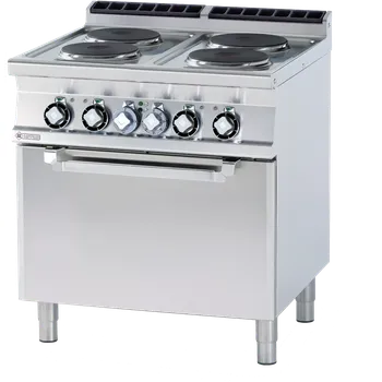 Sporák Sporák elektrický se statickou elektrickou troubou GN 2/1 - 4x plotýnka 400 V | RM - CF4-78ET