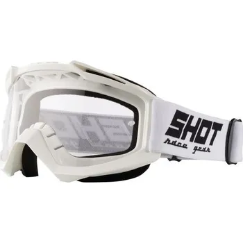 Motocyklové brýle Shot Assault bílé motokrosové brýle lesklé