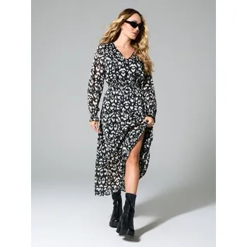 Dámské šaty Sinsay - Midi šaty s leopardím potiskem - vícebarevná - 505BA-MLC - 505BA-MLC-S-1