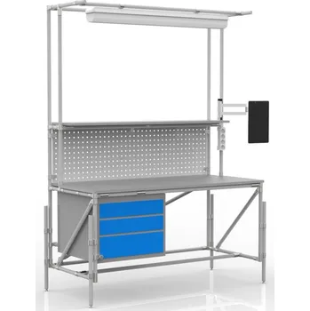 Dílenský stůl Výškově nastavitelný stůl 22112841 [šedá + stříbrné spojky] Vyberte barvu konstrukce:: nerez + stříbrné spojky