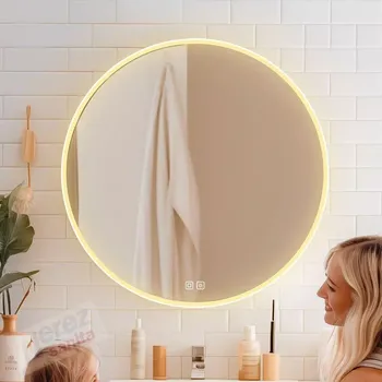 Zrcadlo Bílé kulaté LED zrcadlo pr. 800 se dvěma dotykovými senzory