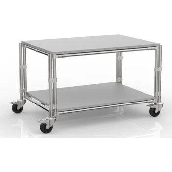 Výškově stavitelný antistatický vozík 22112852 [nerez + stříbrné spojky] Vyberte barvu konstrukce:: nerez + stříbrné spojky