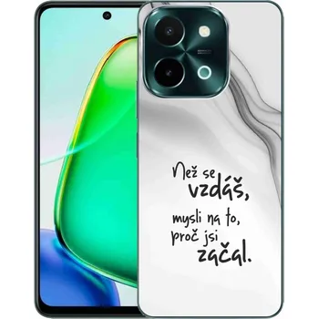 Pouzdro na mobilní telefon Gelový kryt mmCase na Vivo Y28 - citát 2 bílé pozadí