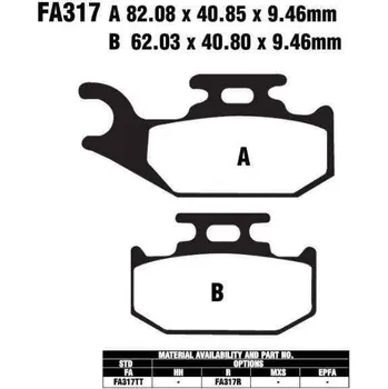 Brzdový komplet EBC FA317TT karbonové brzdové destičky pro motorku
