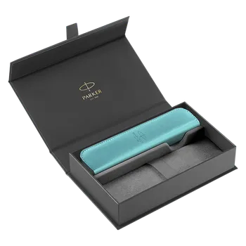 Parker Royal Box s modrým pouzdrem na zip - kazeta na jedno pero s modrým pouzdrem. pouzdro 160 x 36 x 22 mm.