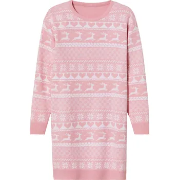 Dívčí šaty pepperts!® Dívčí vánoční pletené šaty (134/140, růžová)