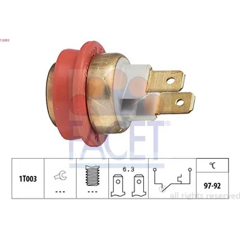 Ventilátor topení a klimatizace Teplotní spínač, větrák chladiče FACET 7.5093