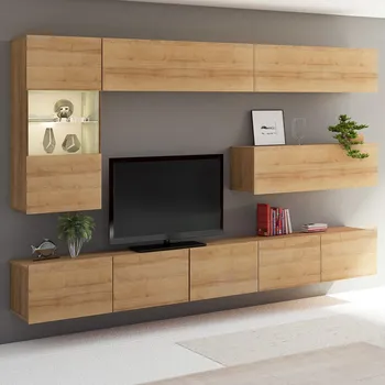 Obývací stěna Obývací stěna CALABRINI d | 250 cm | 6 dílů C1 | dub zlatý