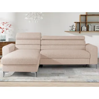 Sedací souprava Rohová sedací souprava Lugo, béžová látka, levý roh