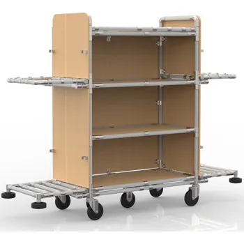 Hotelový vozík na míru 23052450 [šedá + stříbrné spojky] Vyberte barvu konstrukce:: červená + černé spojky