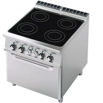 Sporák Sporák sklokeramický elektrický se statickou elektrickou troubou GN 2/1 - 4x plotýnka 400 V | RM - CFC4-98ET