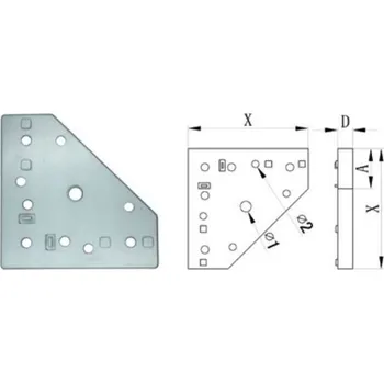 Dílenský stůl Rohová příruba pro profily KFG-40