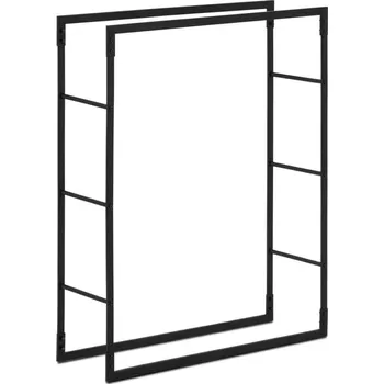 Hillvert HI-FWR-006 stojan na dřevo 80 x 25 x 100 cm černý