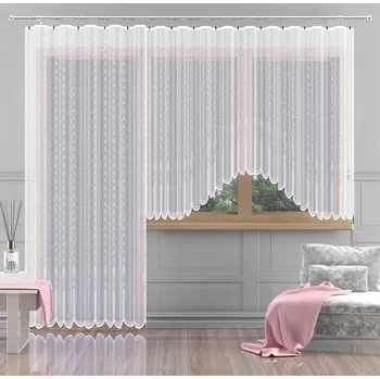 Hotová záclona nebo balkonový komplet, Olivie, bílá