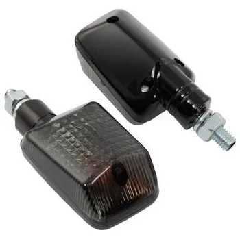 Osvětlení pro motocykl Bike It Mini blinkry s černým tělem, tónovaným sklem a krátkou nohou