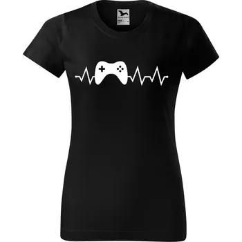 Dámské tričko DOBRÝ TRIKO Dámské tričko s potiskem Tep gaming Barva: Černá, Velikost: 3XL