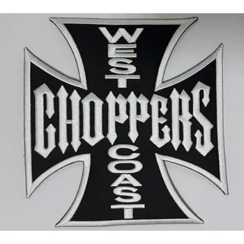 Nášivka - KŘÍŽ WEST COAST CHOPPERS / zádovka bílá