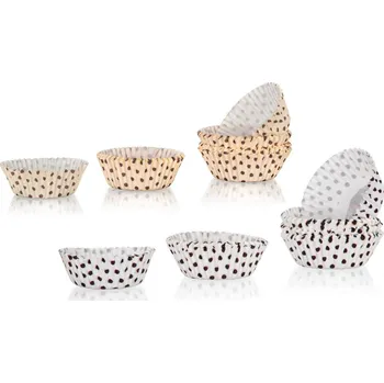 Cukrářské košíčky (100 ks) Puntíkaté, hnědá/bílá