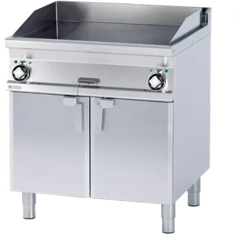 Kuchyňský gril Grilovací deska 79x52 elektrická chromovaná hladká s podestavbou 400 V | RM - FTL-78ETS