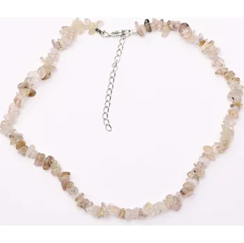 Náhrdelník Magieprirody.cz Náhrdelník Sagenit - Křišťál s rutilem - tromlovaný #102 - z přírodních kamenů