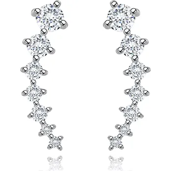 Náušnice Náušnice ze stříbra 925 - oblouk se smršťujícími se čirými zirkony, háčky