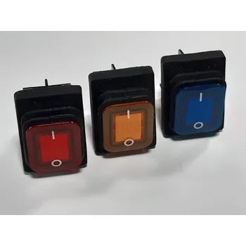 vypínač Kolébkový 12V vypínač voděodolný hranatý / modrý