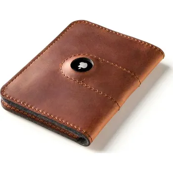 Peněženka Crazy Horse Craft Kožená peněženka na pas a airtag classic brown