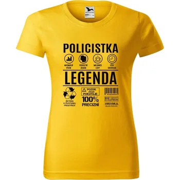 Dámské oblečení DOBRÝ TRIKO Dámské tričko s potiskem Policistka legenda Barva: Žlutá, Velikost: 2XL