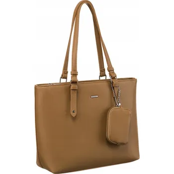 Dámská shopper taška z ekokůže s přídavnou kabelkou Barva: Béžová
