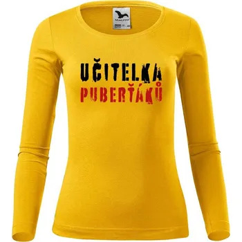 Dámské tričko DOBRÝ TRIKO Dámské bavlněné triko Učitelka puberťáků Velikost: L, Barva: Žlutá