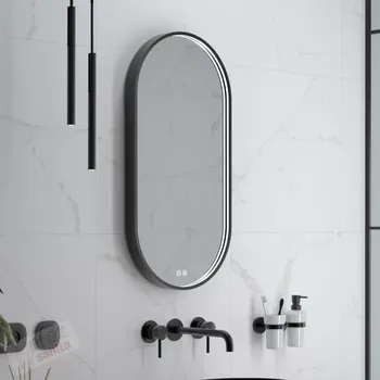 Zrcadlo ČERNÉ LED zrcadlo 450x900 se dvěma dotykovými senzory