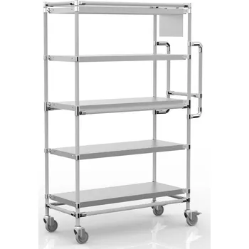 Regálový vozík na přepravky SPS10040 [šedá + stříbrné spojky] Vyberte barvu konstrukce:: nerez + stříbrné spojky