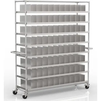 Manipulační vozík s modulárním děličem 23121901 [šedá + stříbrné spojky] Vyberte barvu konstrukce:: modrá + černé spojky